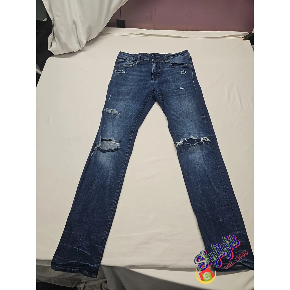 Aeropostale Men's Blue Skinny Slim Fit Dark Wash Denim Jeans Size Reg 32x32‎